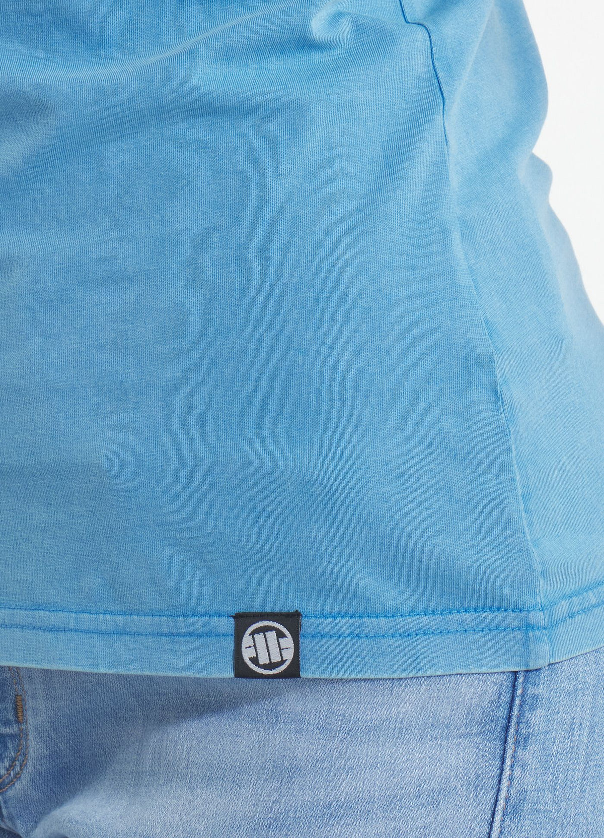 Women's T-Shirt Denim Washed ANGEL LOGO - Light blue