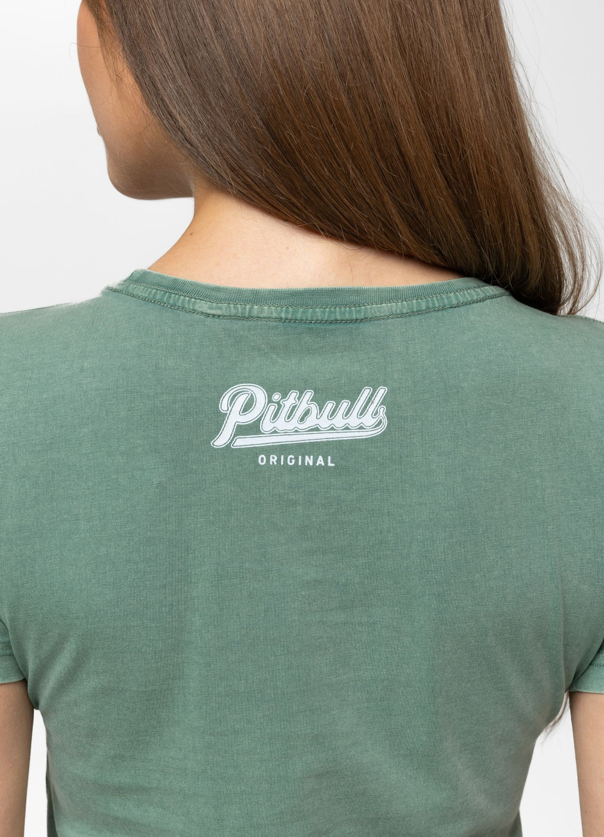 Women's T-Shirt Denim Washed ANGEL LOGO - Green