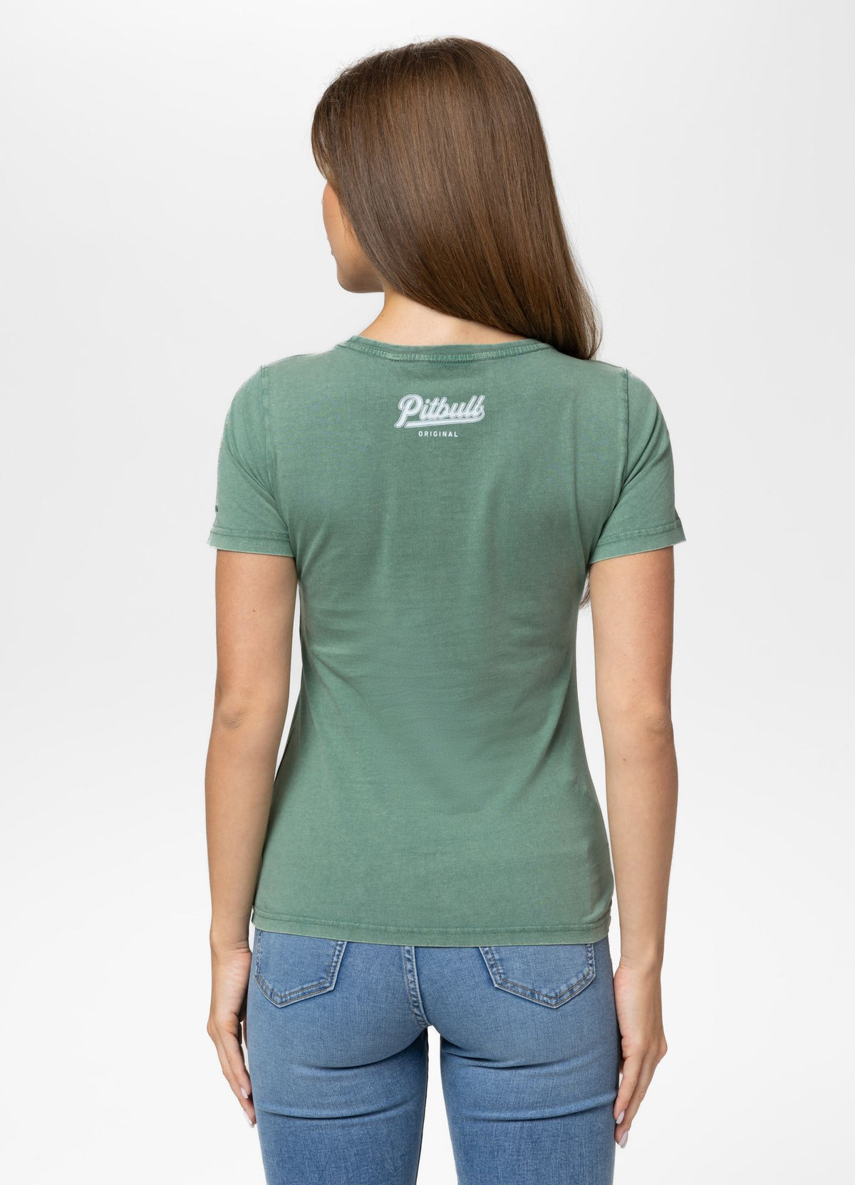 Women's T-Shirt Denim Washed ANGEL LOGO - Green