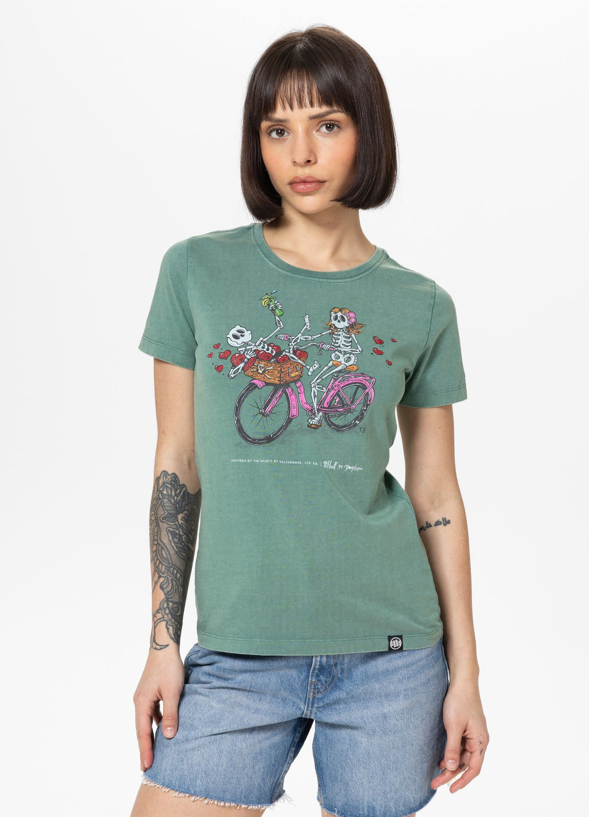 Women&#39;s T-Shirt Denim Washed CRUISINANDBOOZIN - Mint