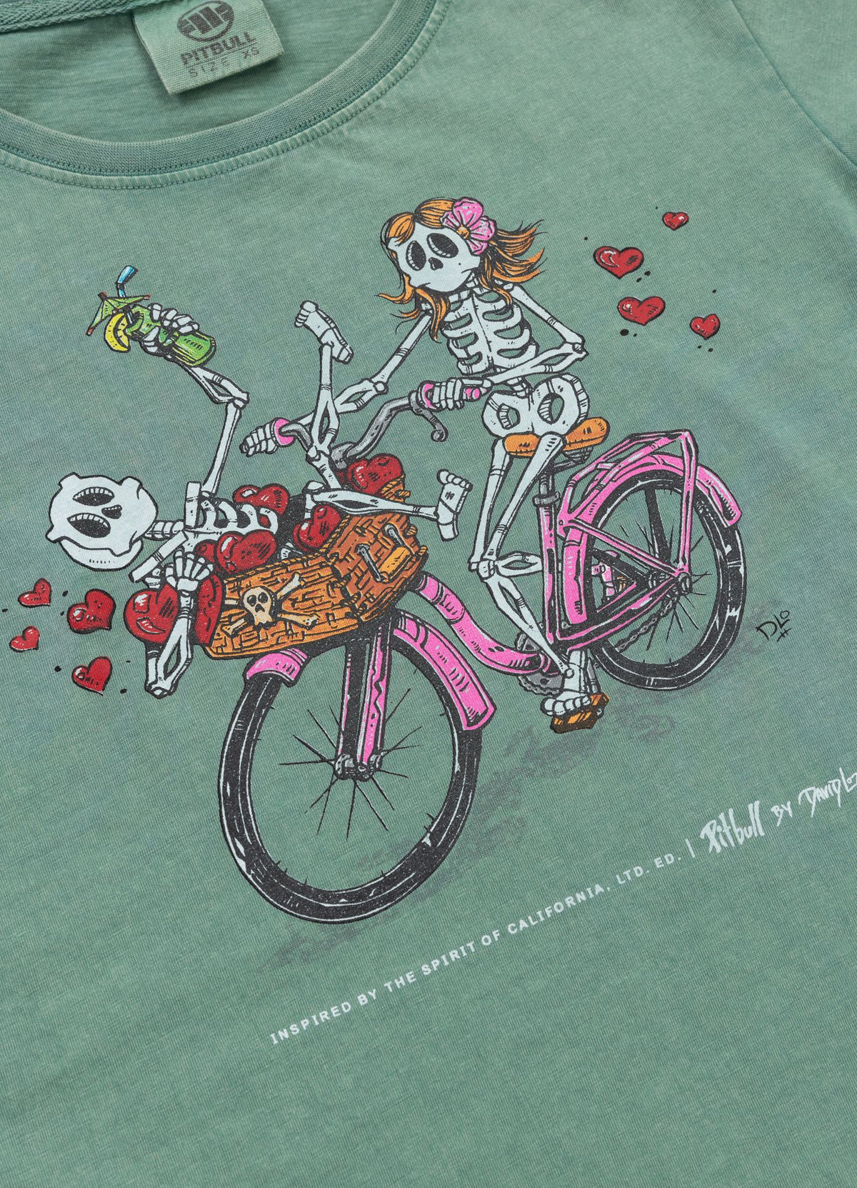 Women&#39;s T-Shirt Denim Washed CRUISINANDBOOZIN - Mint