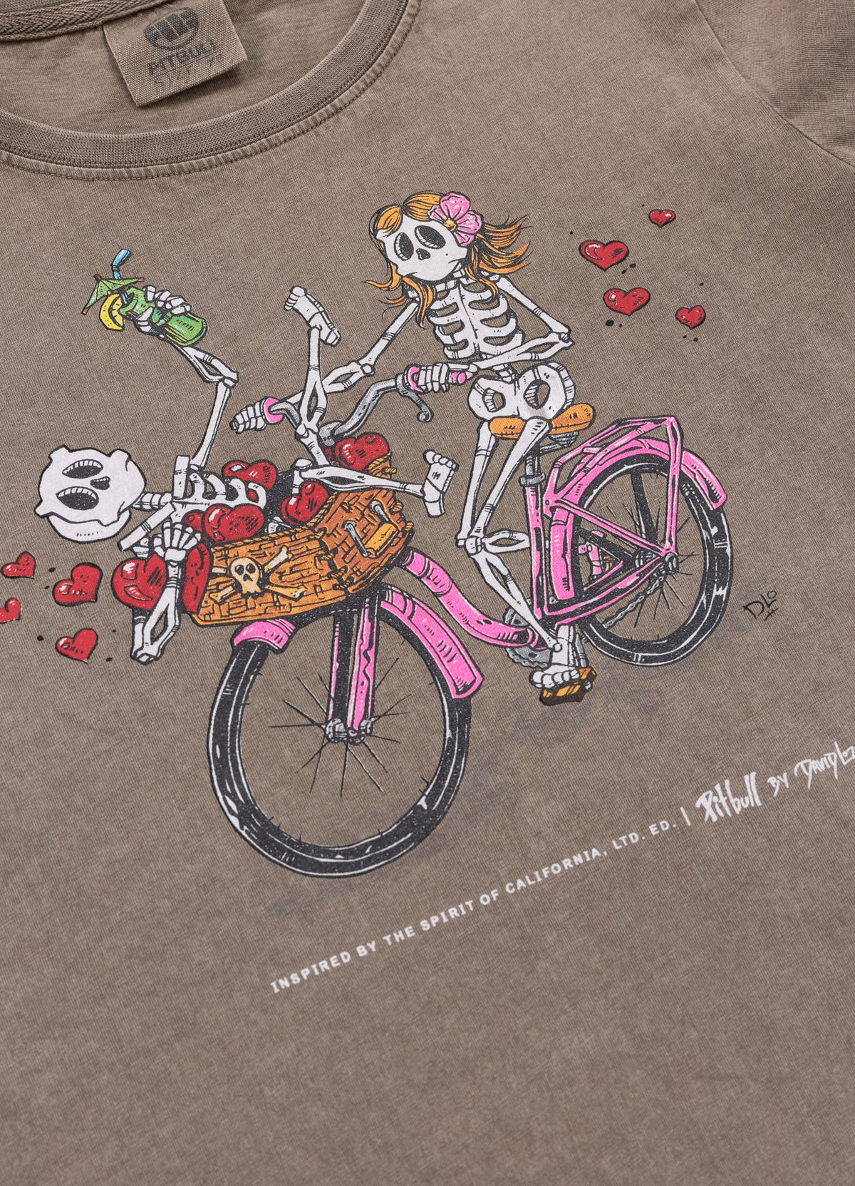 Women&#39;s T-Shirt Denim Washed CRUISINANDBOOZIN - Dark brown