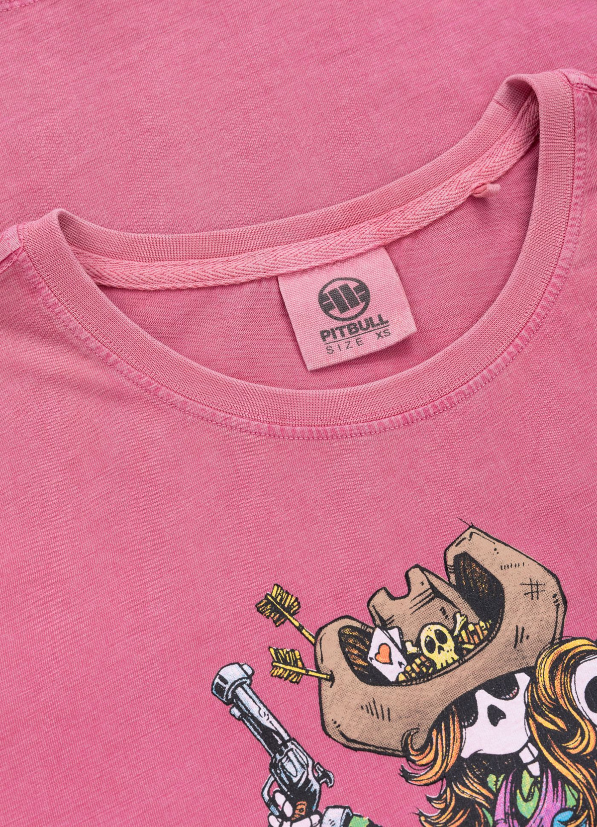 Women&#39;s T-Shirt Denim Washed DOUBLETROUBLE - Pink