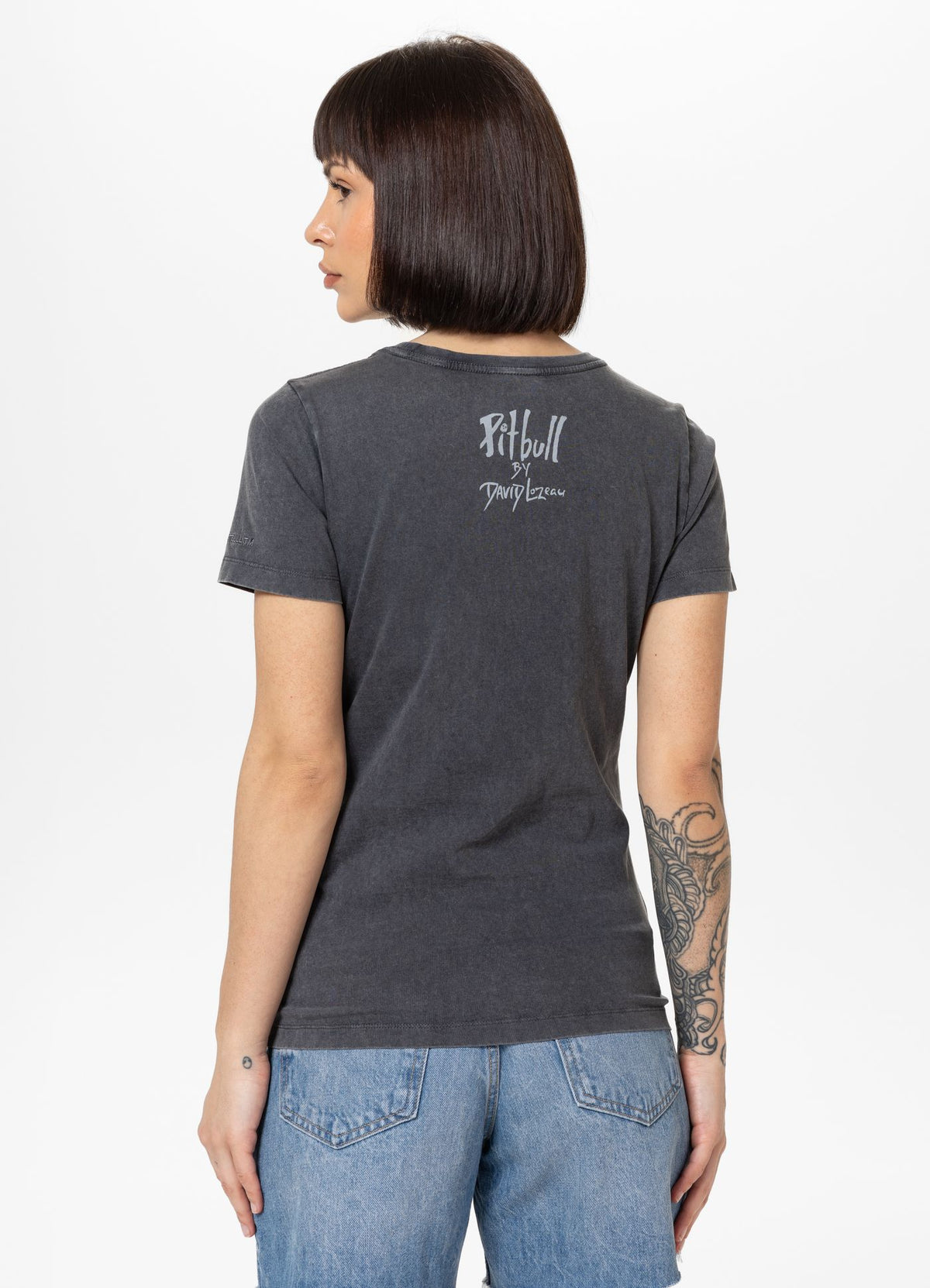 Women&#39;s T-Shirt Denim Washed DOUBLETROUBLE - Graphit