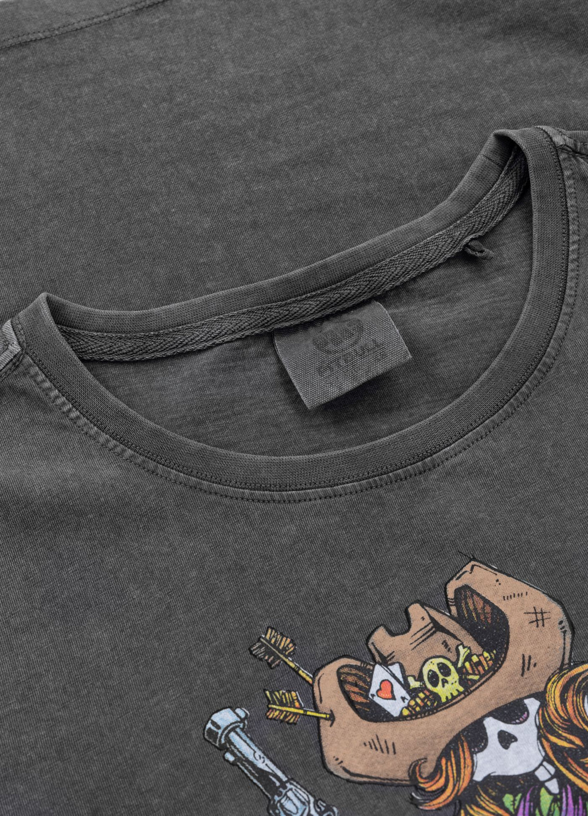 Women&#39;s T-Shirt Denim Washed DOUBLETROUBLE - Graphit