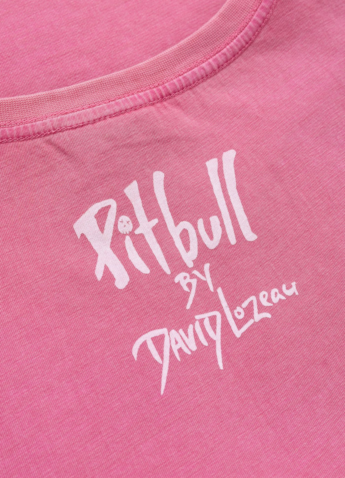 Women&#39;s T-Shirt Denim Washed DOUBLETROUBLE - Pink