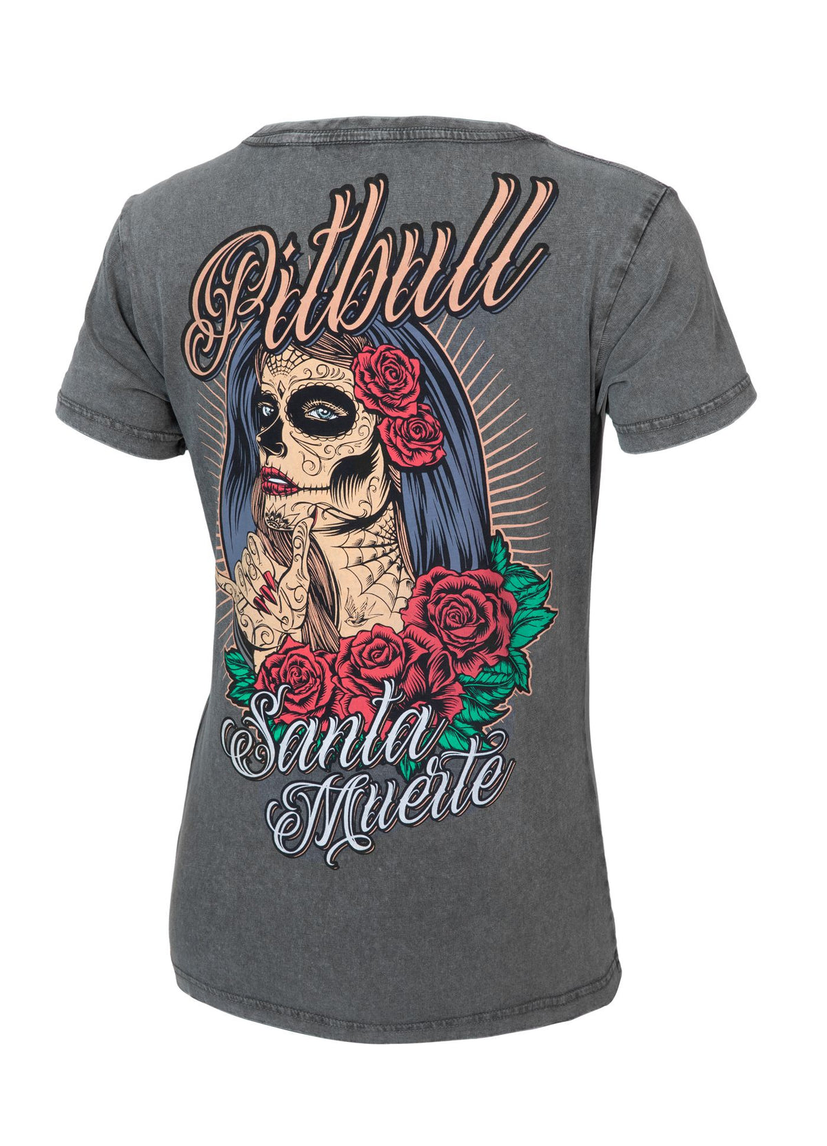 Women&#39;s T-Shirt Denim Washed Santa Muerte