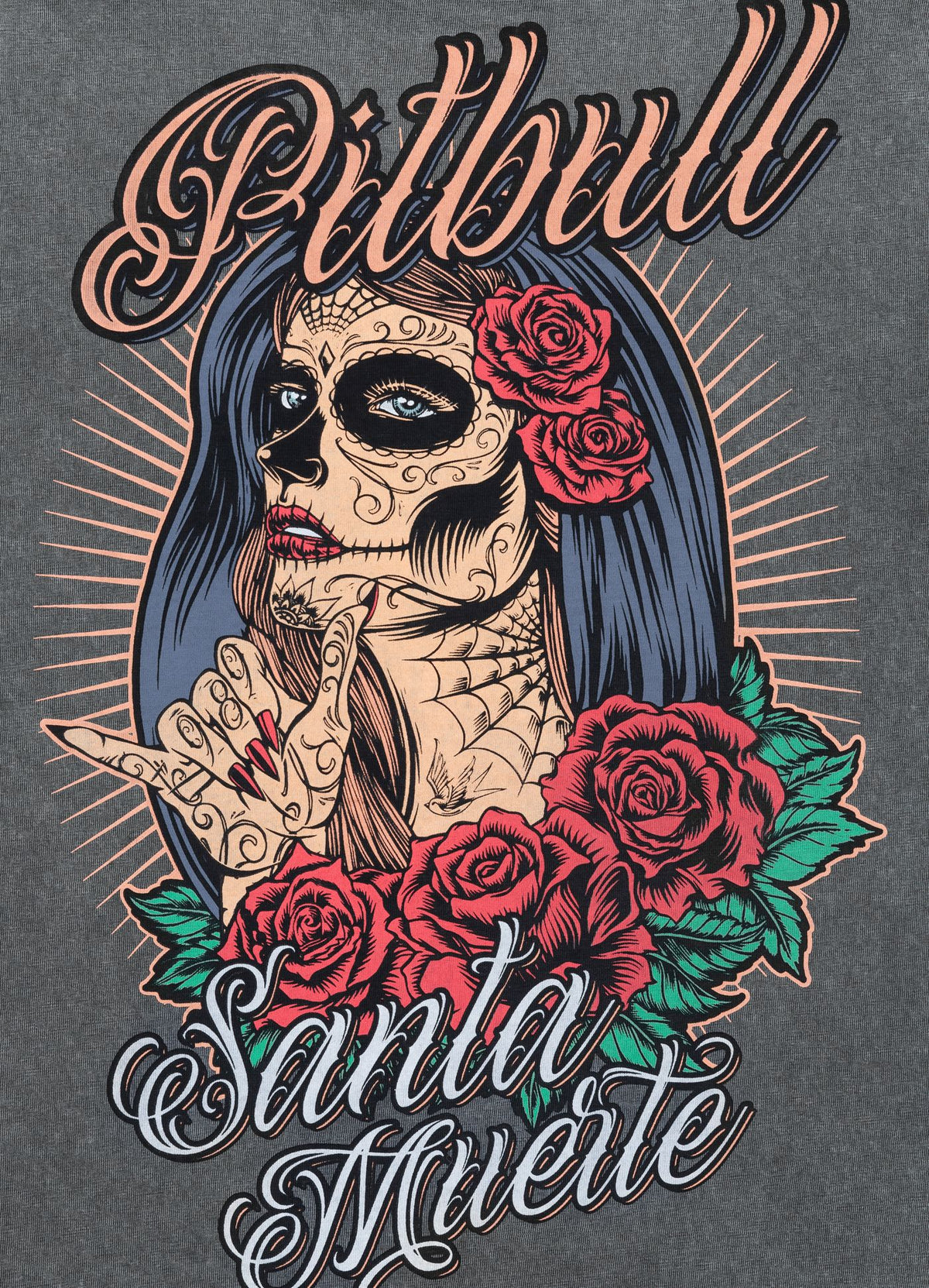 Women&#39;s T-Shirt Denim Washed Santa Muerte