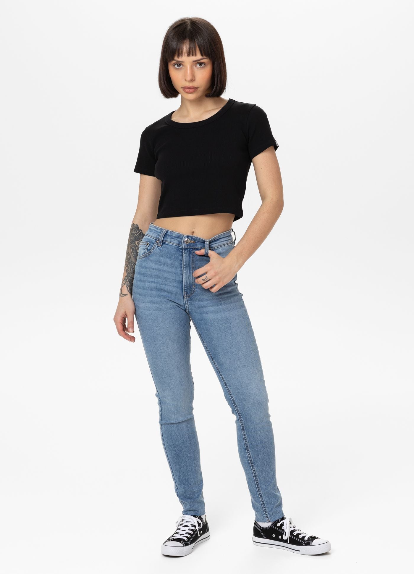   Rib Crop Tee Mサイズ Los Angeles Apparel - 43035 - Cap Sleeve Baby Rib Crop Top