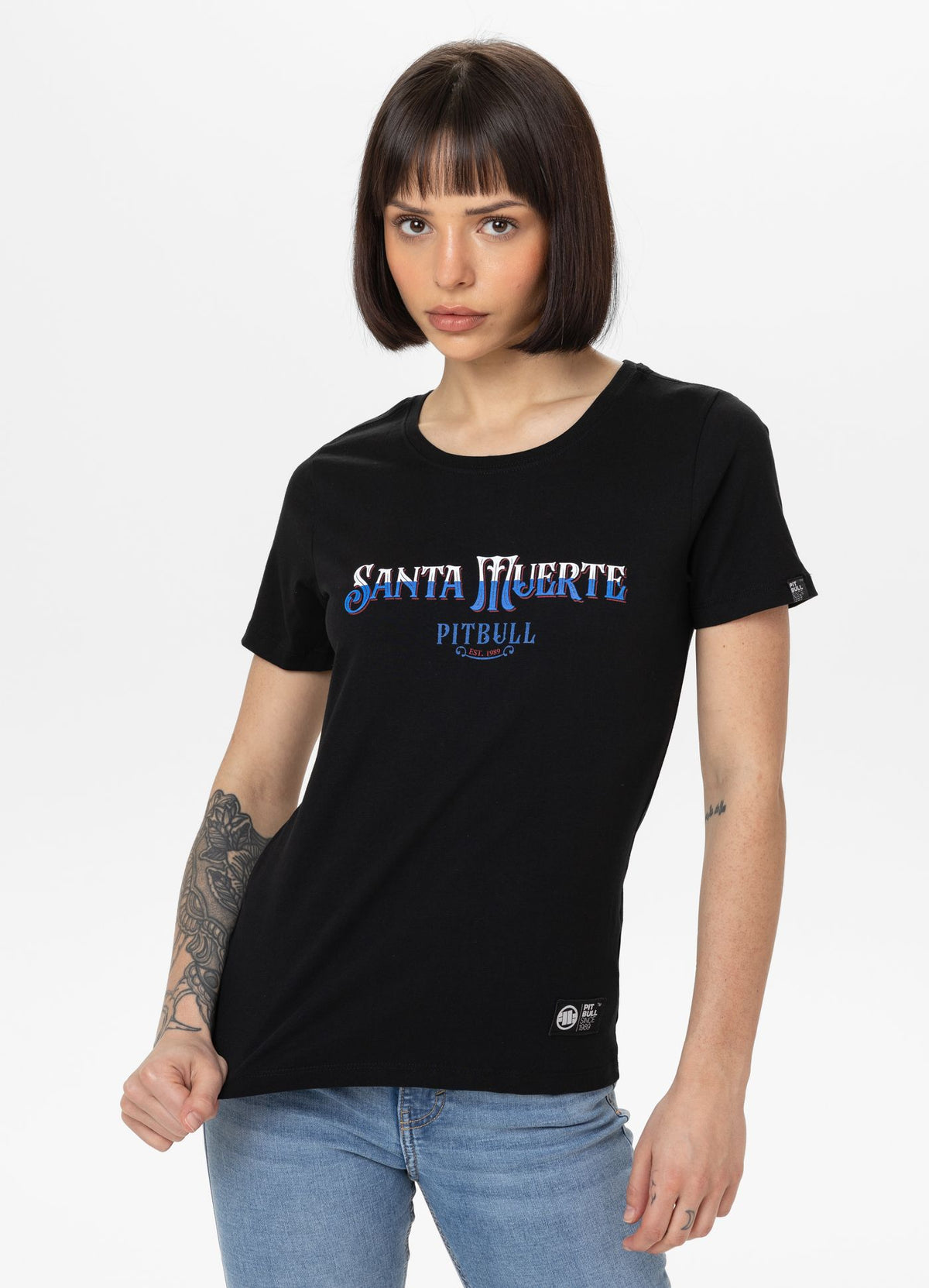 Women's T-Shirt SANTA MUERTE BLUE - Black