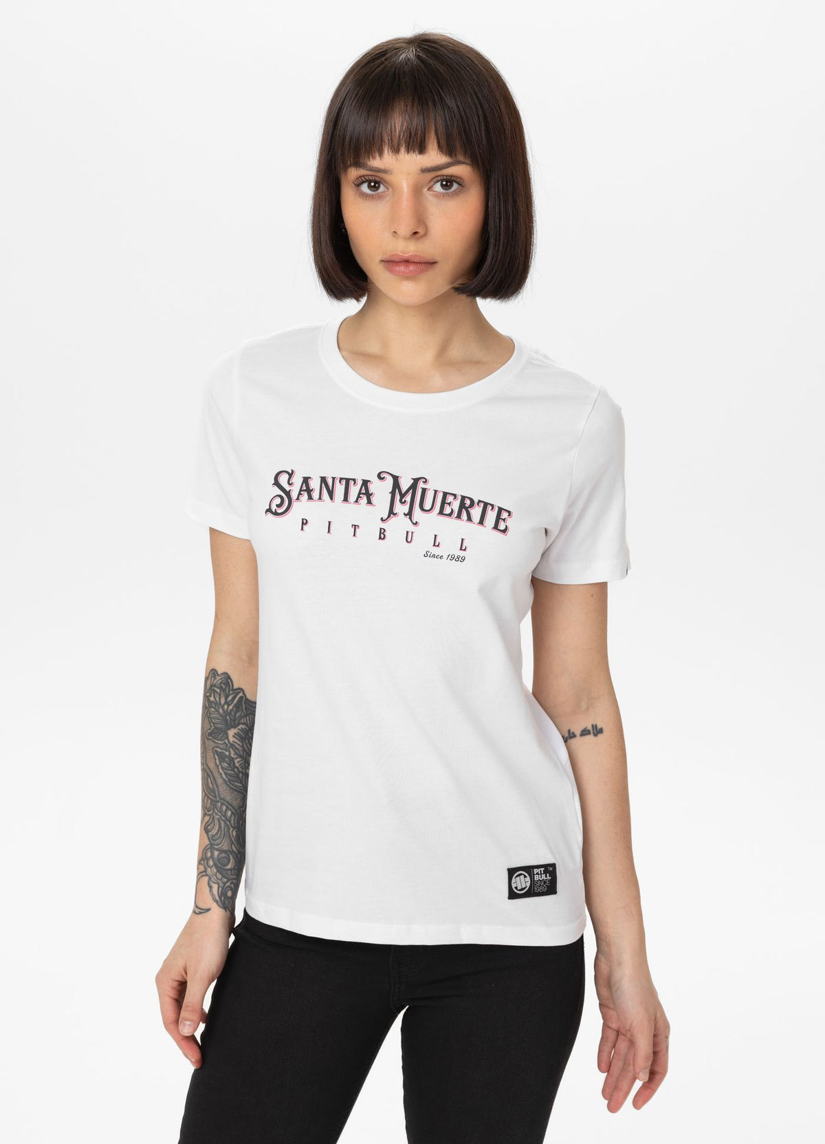 Women's T-Shirt SANTA MUERTE ROSE - White