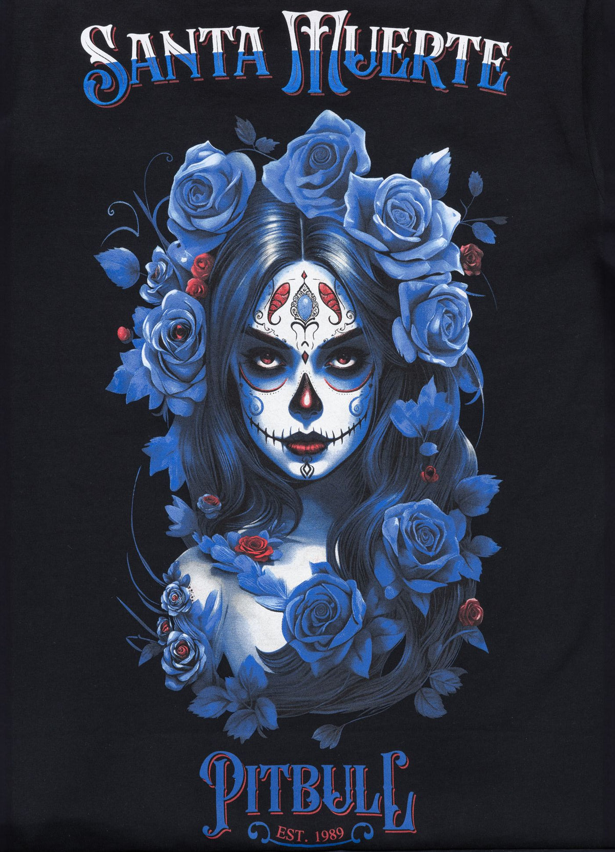 Women's T-Shirt SANTA MUERTE BLUE - Black
