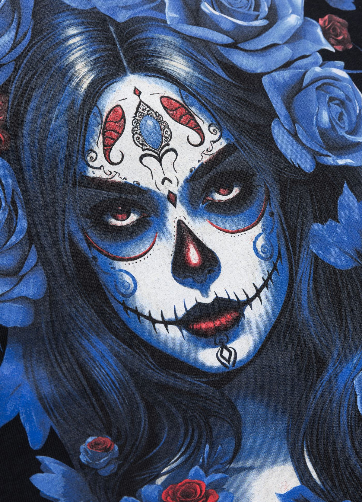 Women's T-Shirt SANTA MUERTE BLUE - Black
