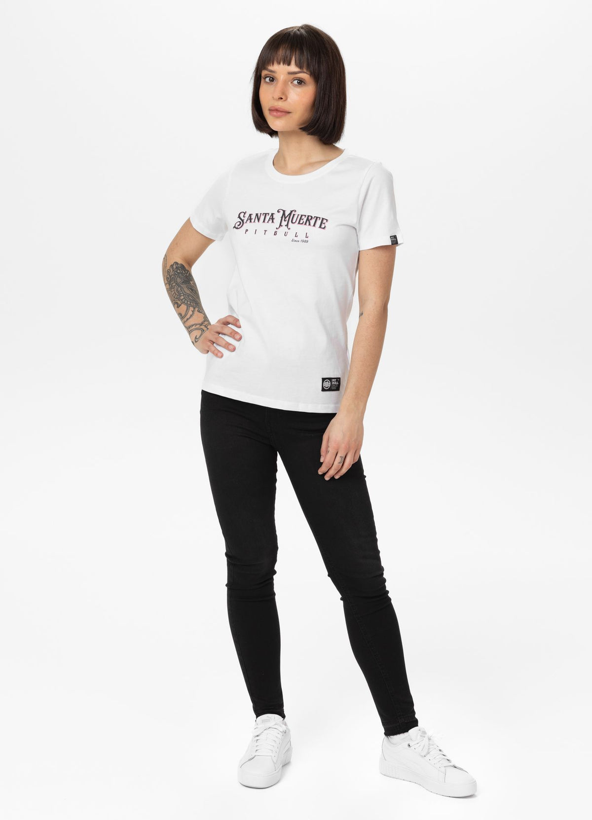 Women's T-Shirt SANTA MUERTE ROSE - White