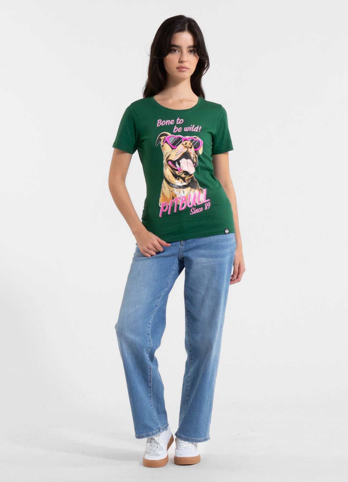 Women's T-Shirt SUNGLASSES DOG - Green