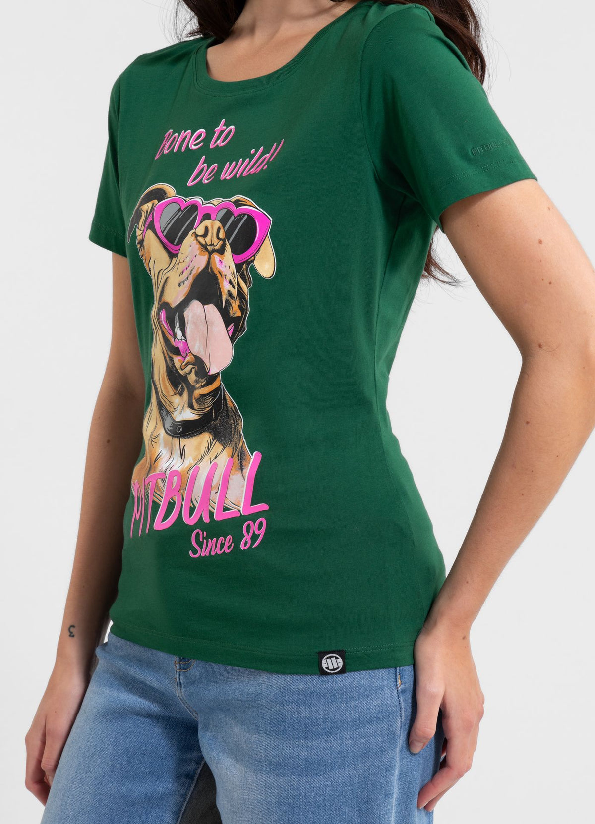 Women's T-Shirt SUNGLASSES DOG - Green