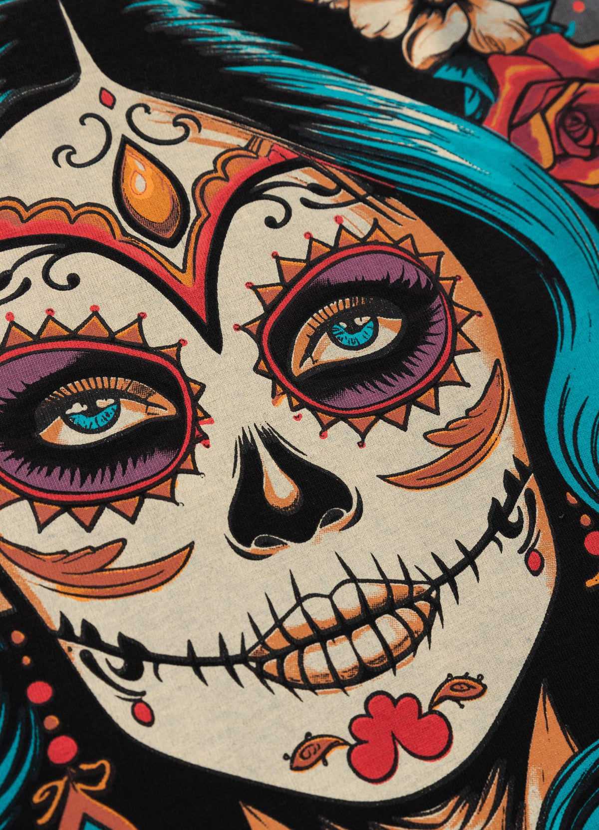 Women's T-Shirt Denim Washed SANTA MUERTE 25 - Graphite