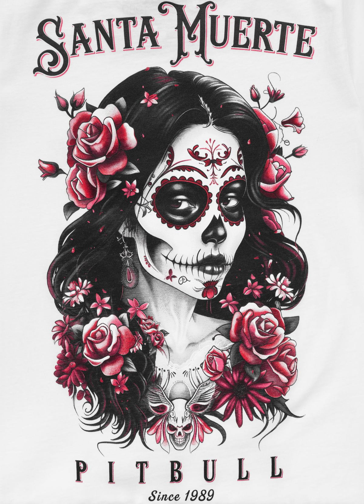 Women's T-Shirt SANTA MUERTE ROSE - White