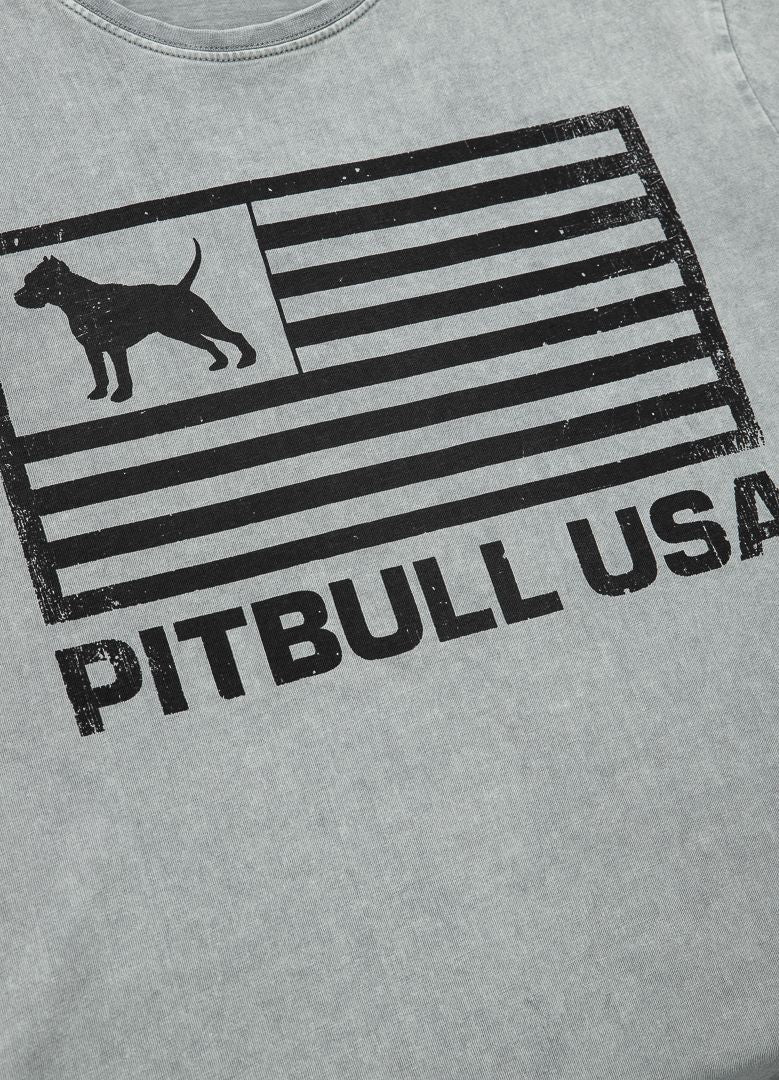 T-Shirt Denim Washed Pitbull USA