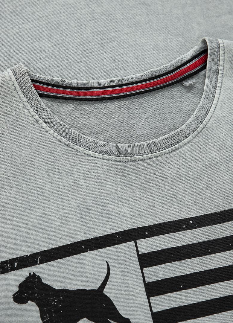 T-Shirt Denim Washed Pitbull USA