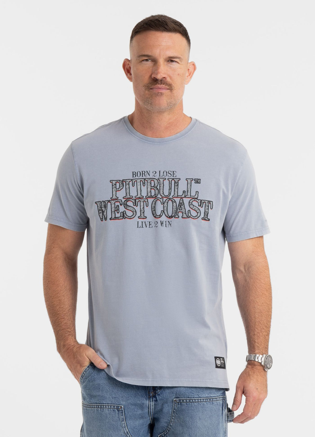 Men&#39;s T-Shirt Denim Washed ACE OF SPADES II - Blue