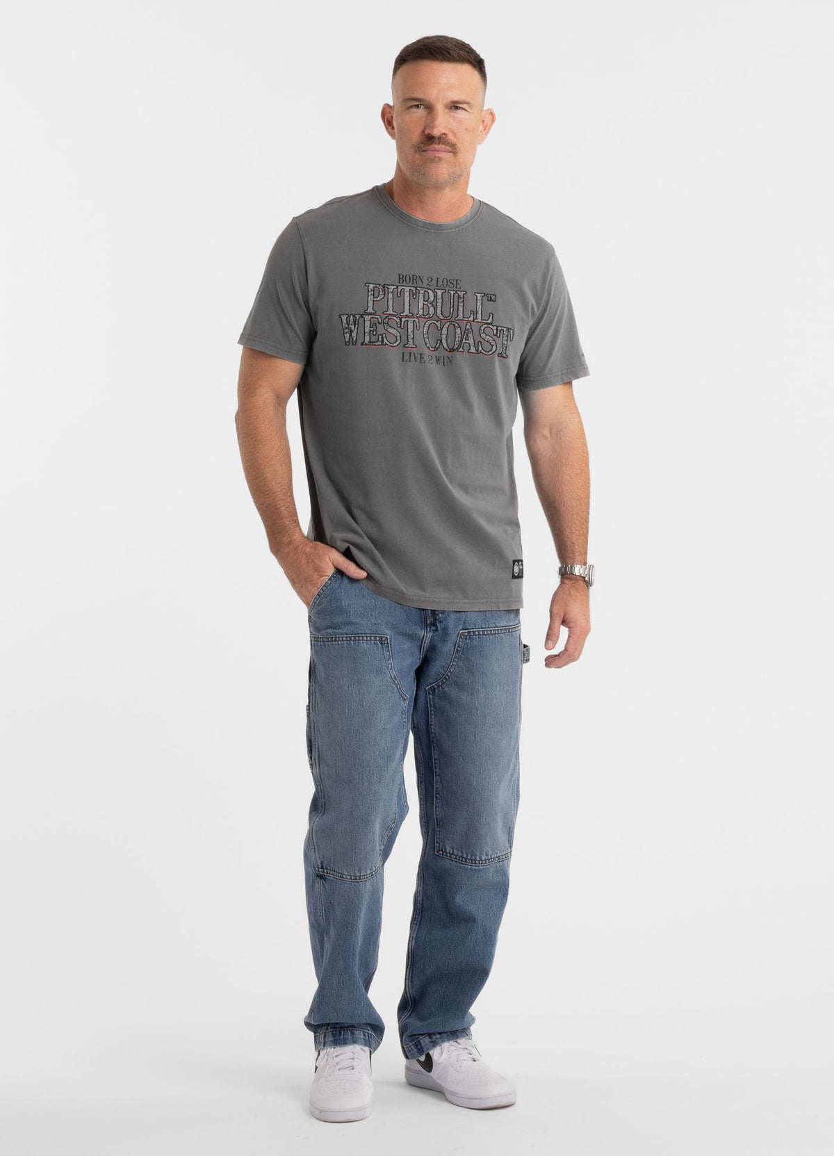 Men&#39;s T-Shirt Denim Washed ACE OF SPADES II - Gray