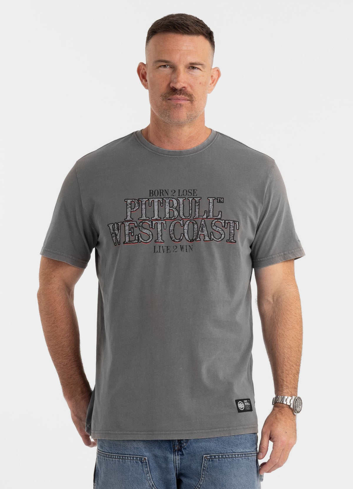 Men&#39;s T-Shirt Denim Washed ACE OF SPADES II - Gray
