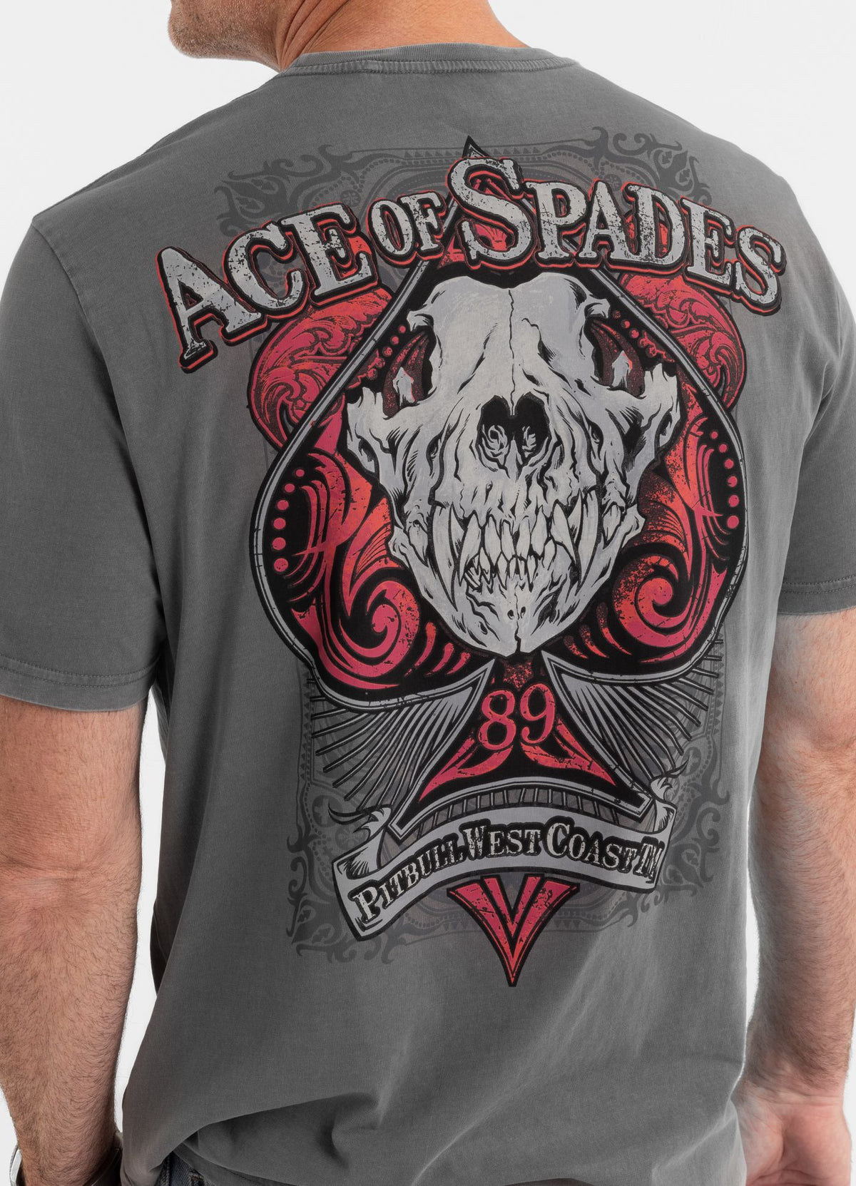 Men&#39;s T-Shirt Denim Washed ACE OF SPADES II - Gray