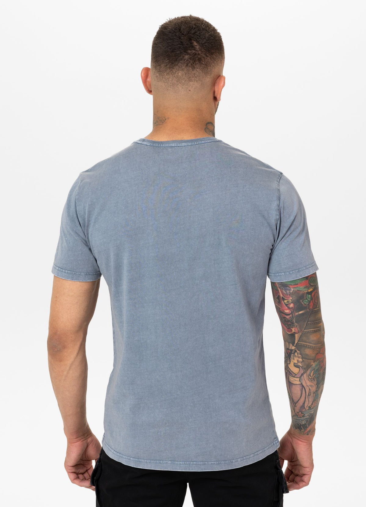 Men&#39;s T-Shirt Denim Washed OPEN BEACH - Light blue