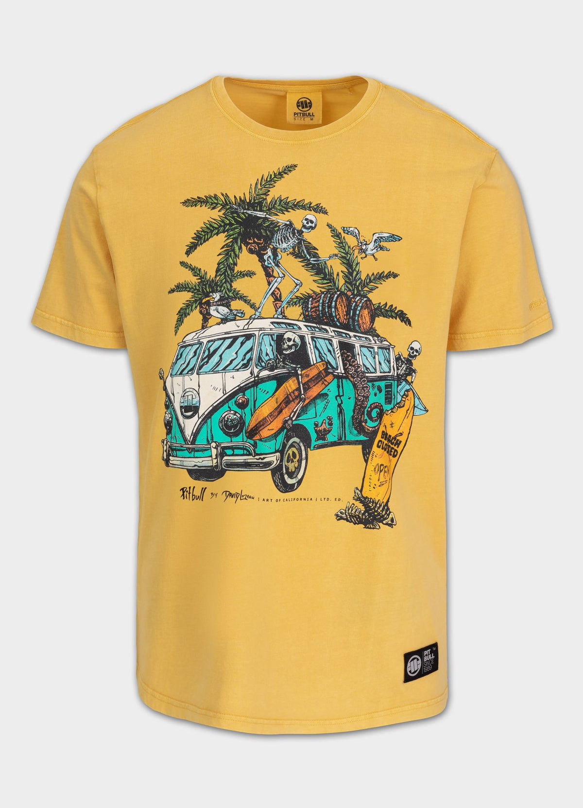 Men&#39;s T-Shirt Denim Washed OPEN BEACH - Yellow