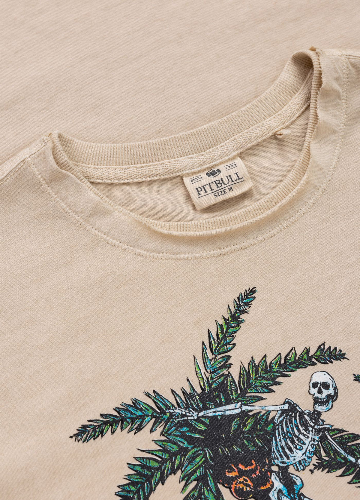 Men&#39;s T-Shirt Denim Washed Raw OPEN BEACH - Light sand