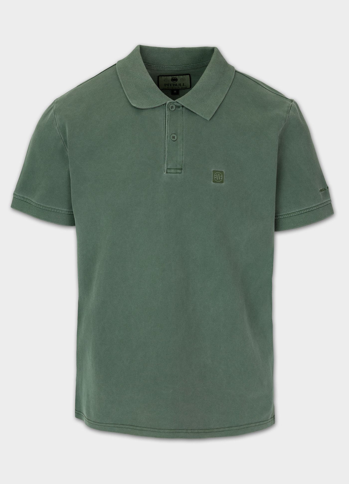 Polo shirt Denim Washed Pique SMALL LOGO - Sage green