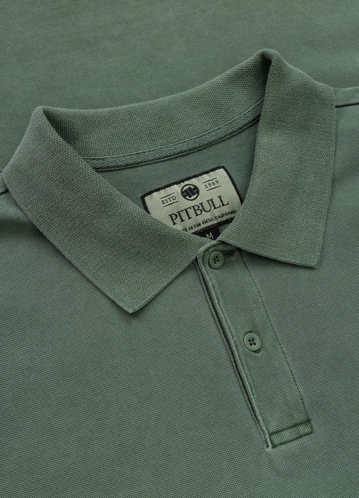 Polo shirt Denim Washed Pique SMALL LOGO - Sage green