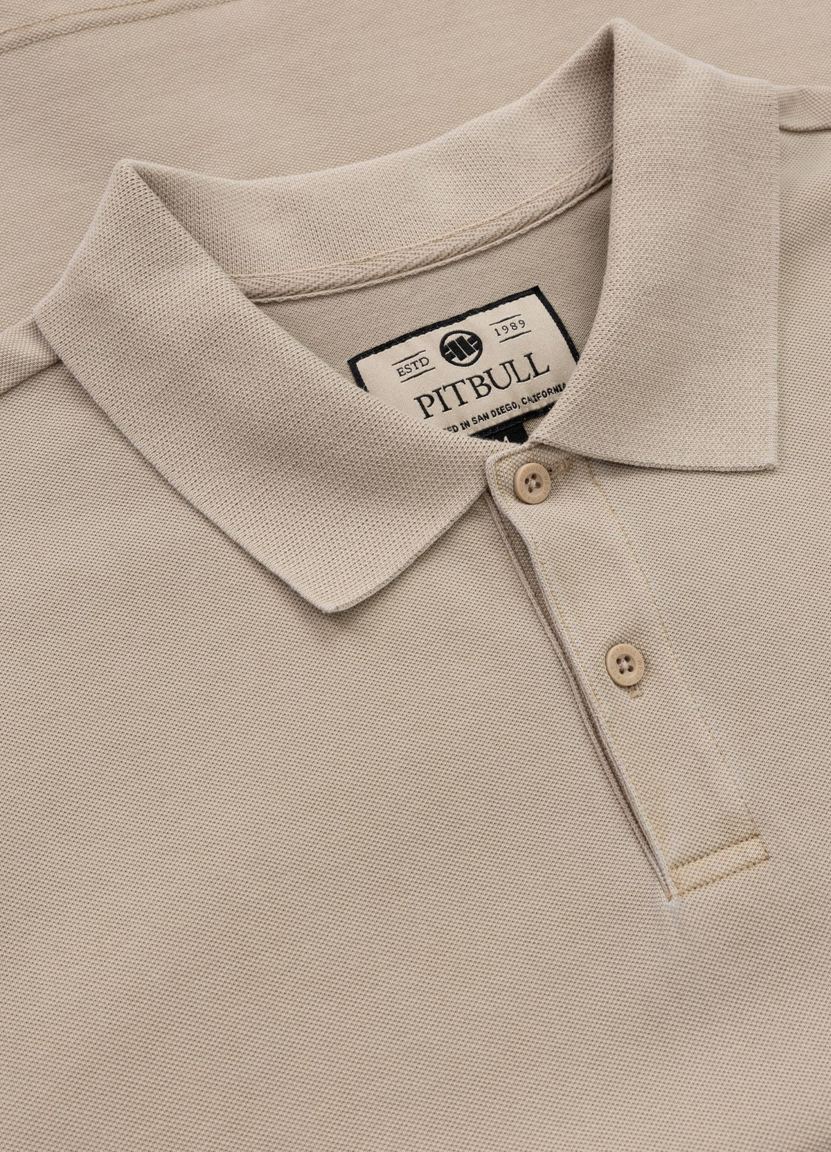 Polo shirt Denim Washed Pique SMALL LOGO - Sand