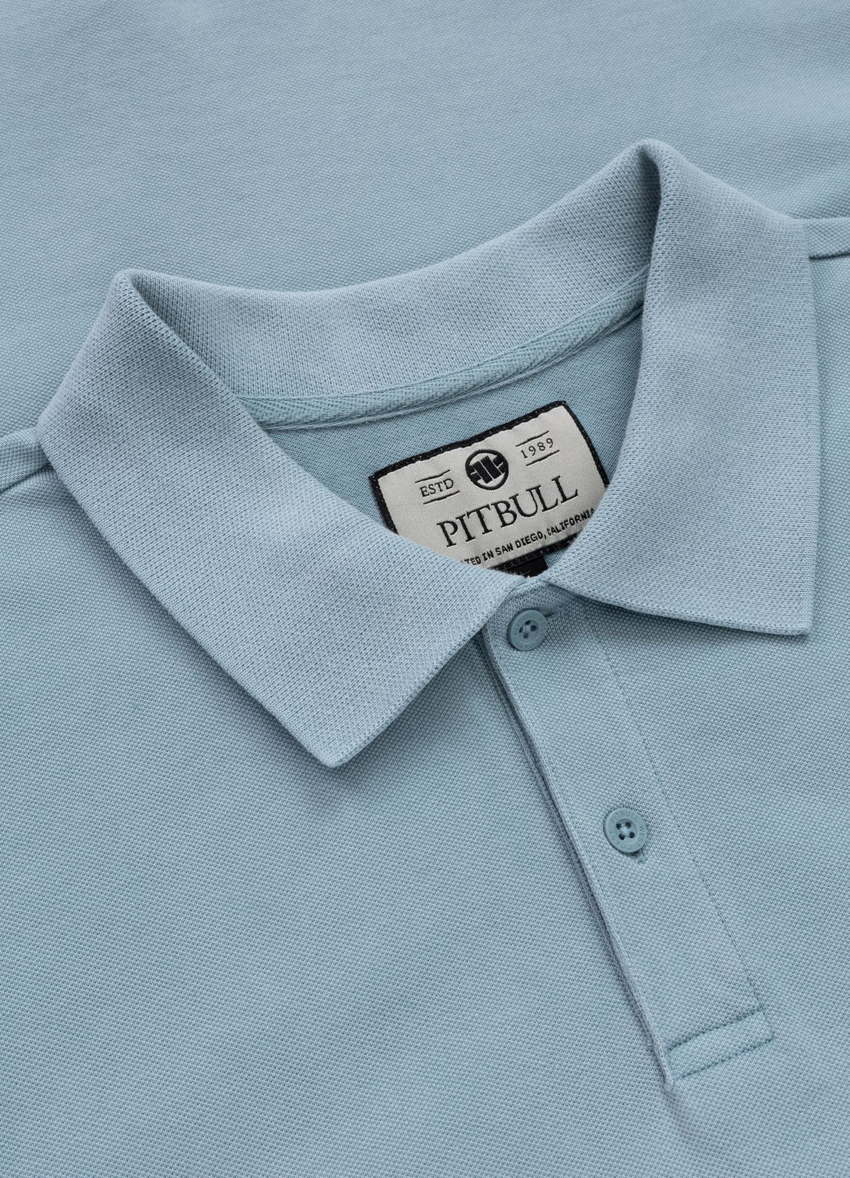 Polo shirt Denim Washed Pique SMALL LOGO - Light blue