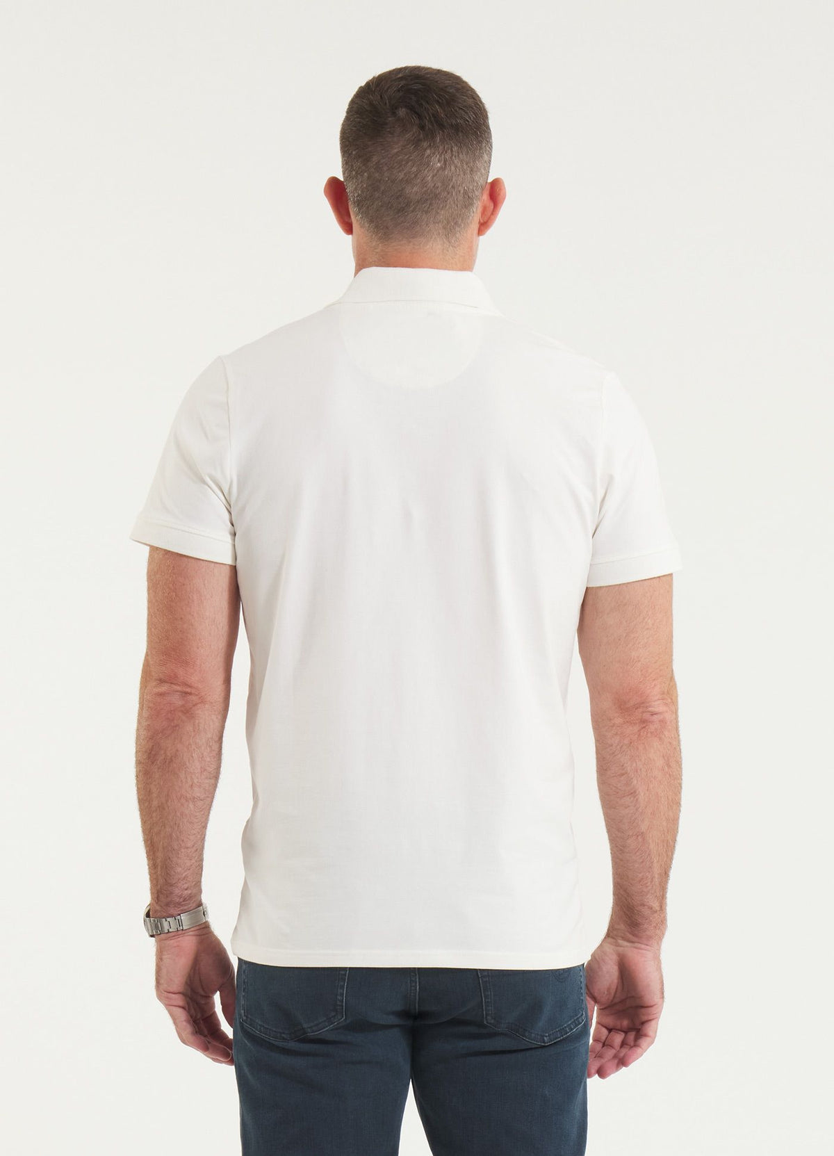 Men&#39;s Polo shirt Jersey Slim Fit Small Logo - Offwhite
