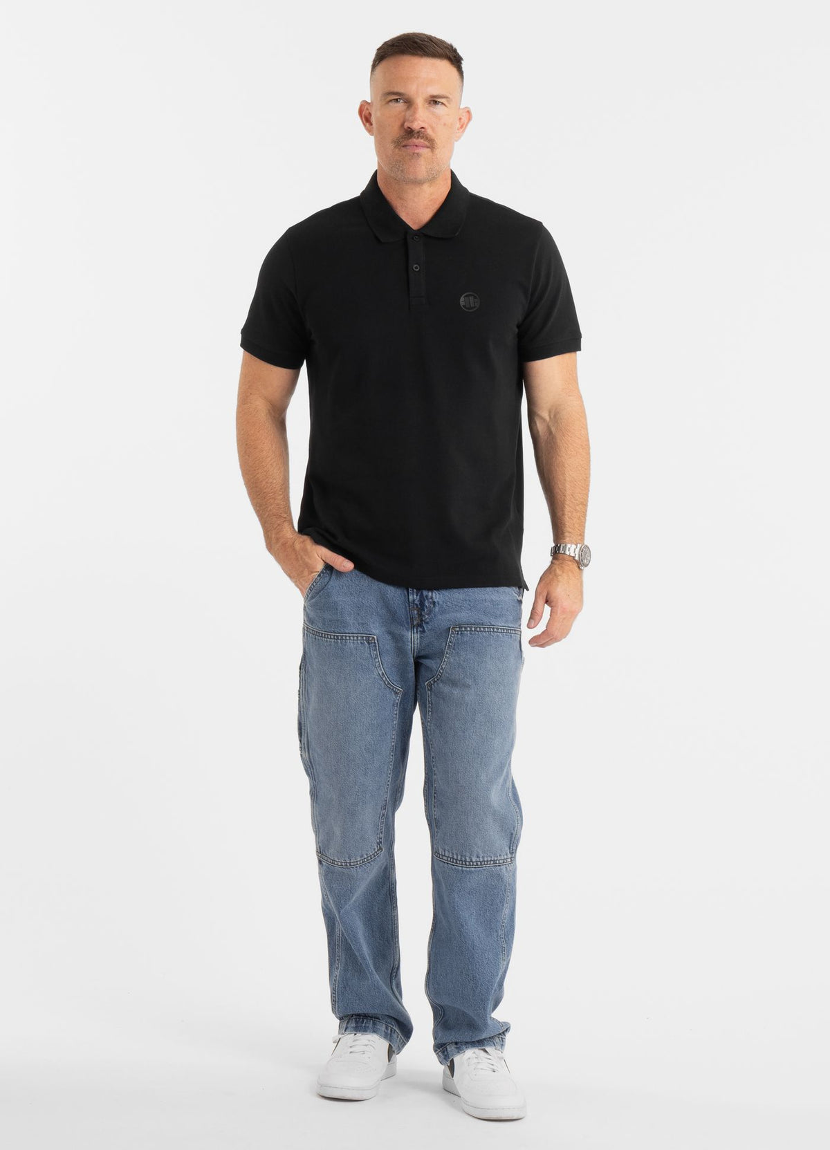Men&#39;s Polo shirt Pique Regular - Black