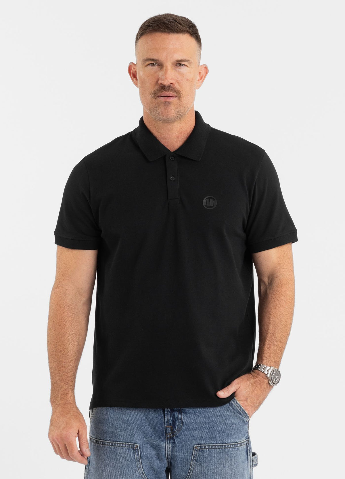 Men&#39;s Polo shirt Pique Regular - Black