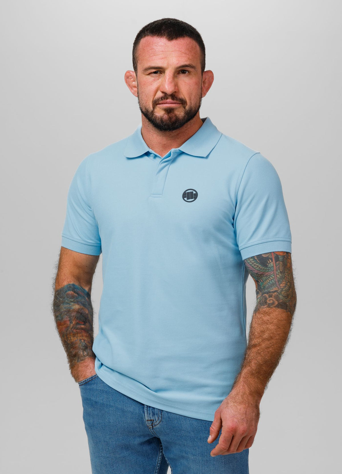 Men's Polo shirt Pique Rockey - Light blue