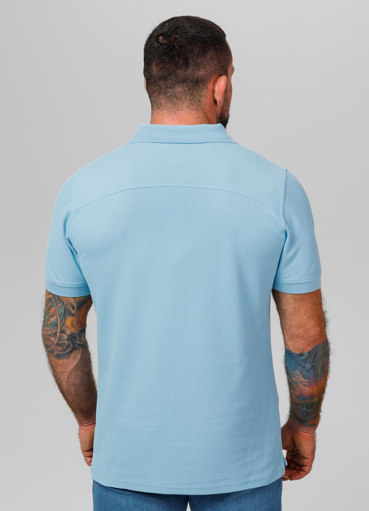 Men's Polo shirt Pique Rockey - Light blue