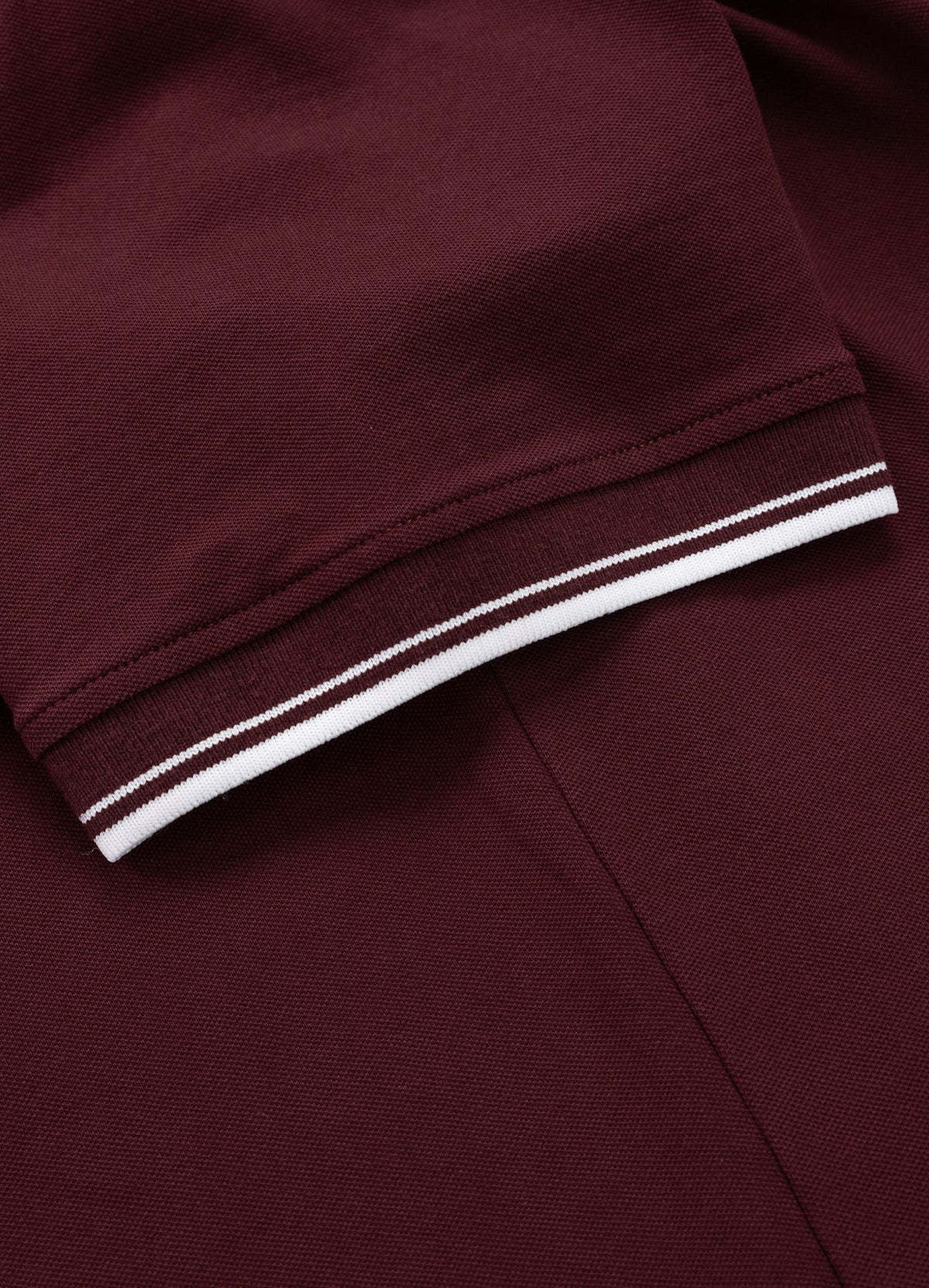 Men&#39;s Polo shirt Pique Stripes Regular - Dark burgundy