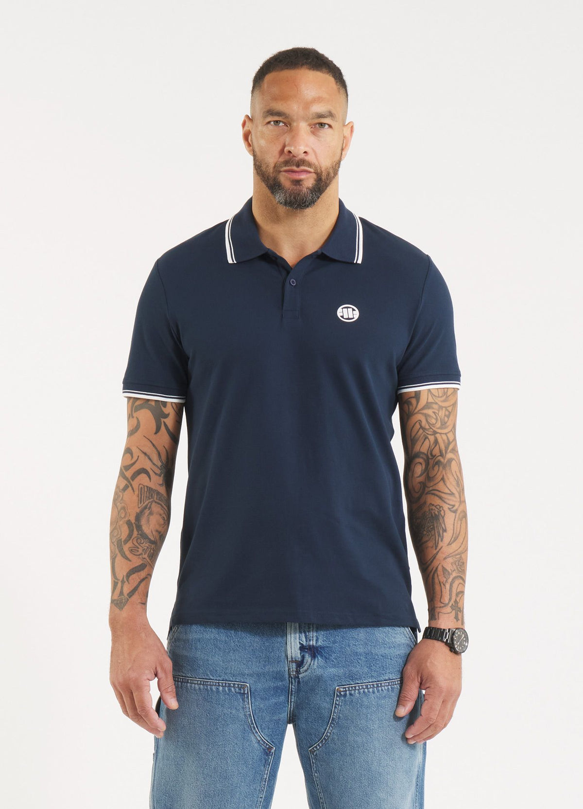 Men's Polo shirt Pique Stripes Regular - Navy