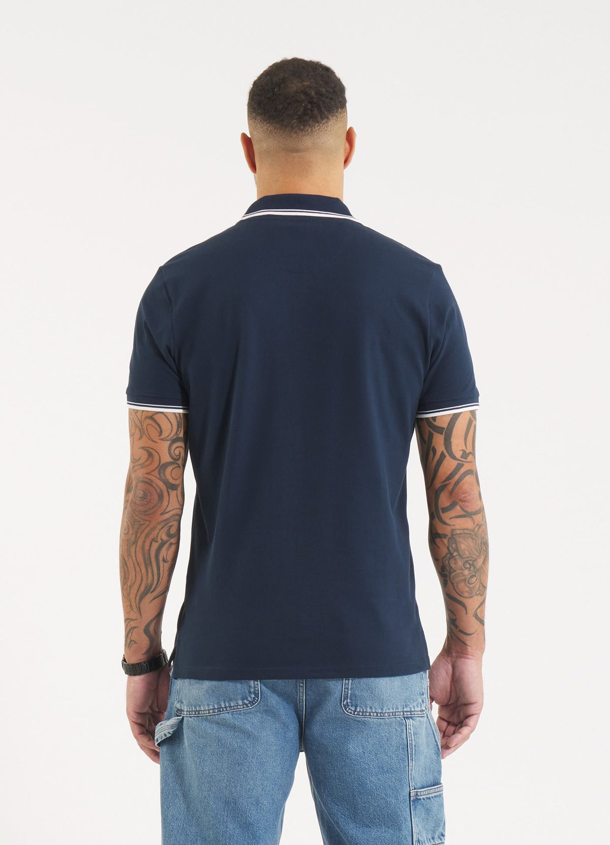 Men's Polo shirt Pique Stripes Regular - Navy