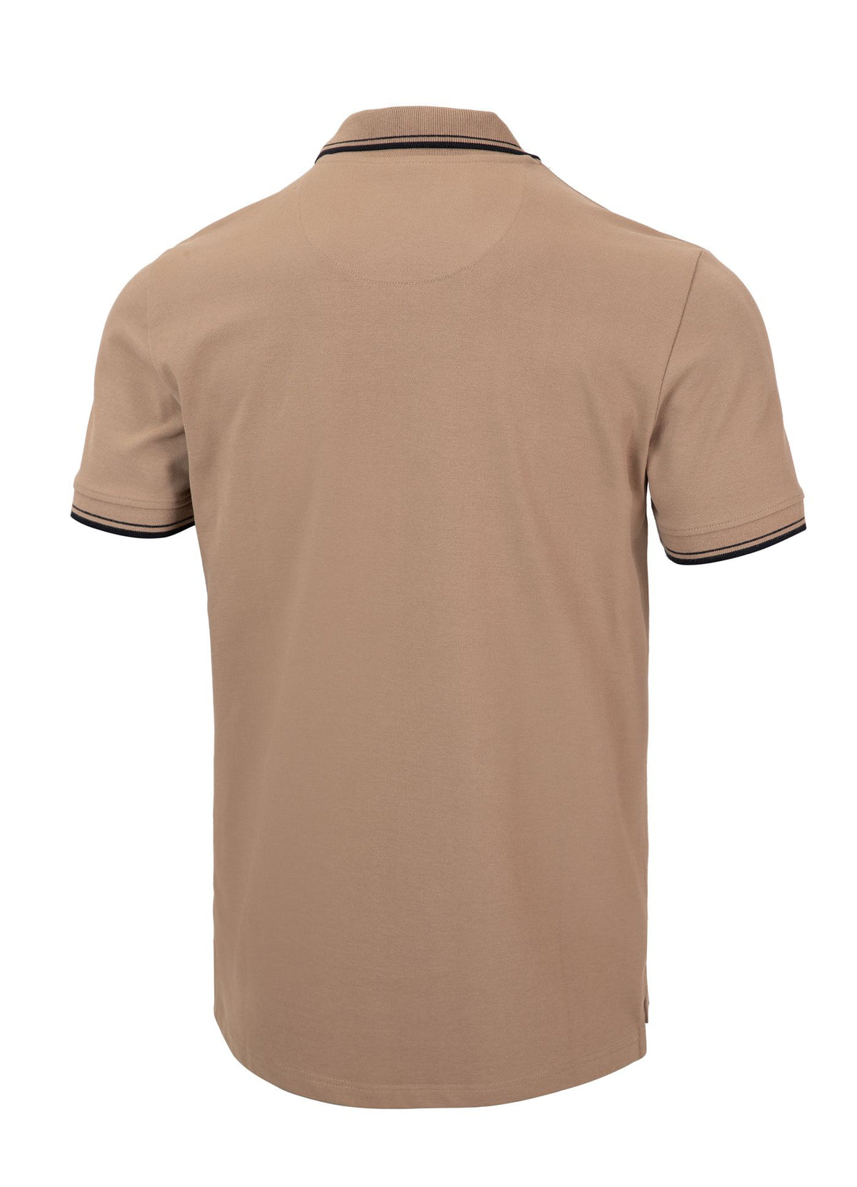 Men's Polo shirt Pique Stripes Regular - Coyote brown