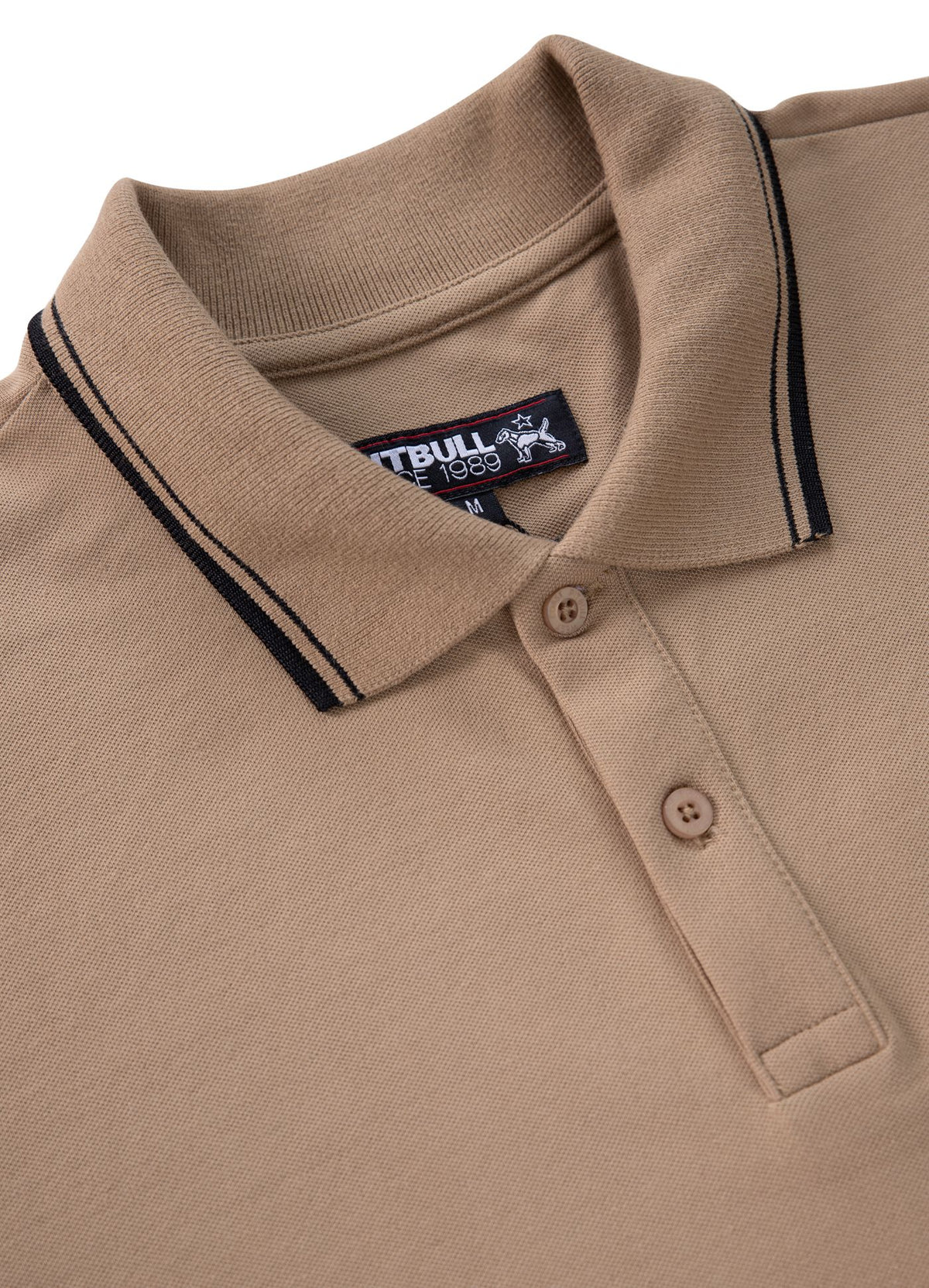 Men's Polo shirt Pique Stripes Regular - Coyote brown