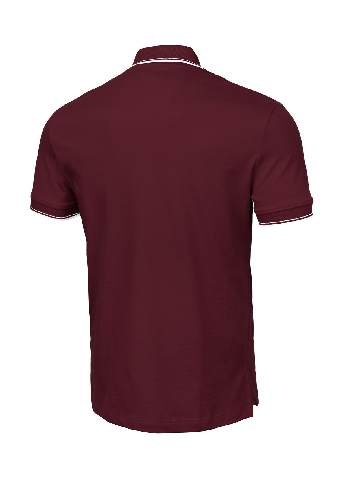 Men&#39;s Polo shirt Pique Stripes Regular - Dark burgundy