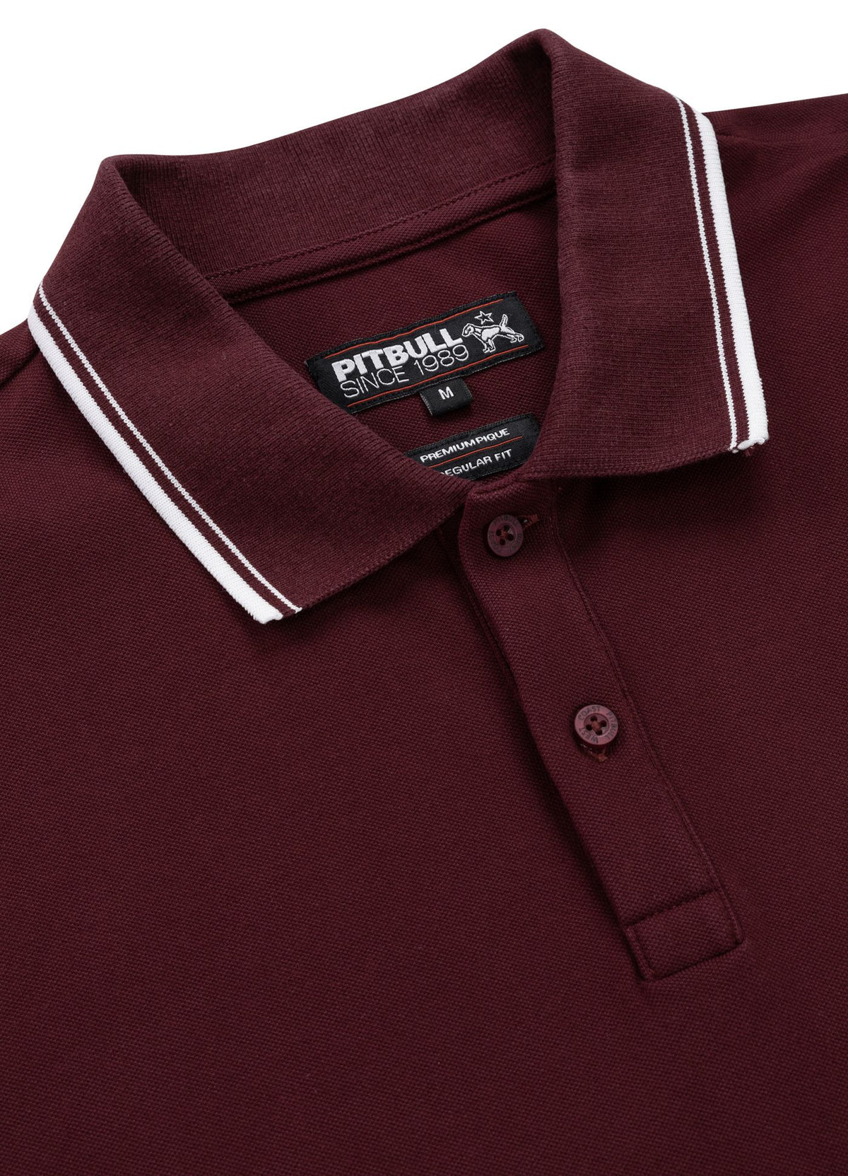 Men&#39;s Polo shirt Pique Stripes Regular - Dark burgundy