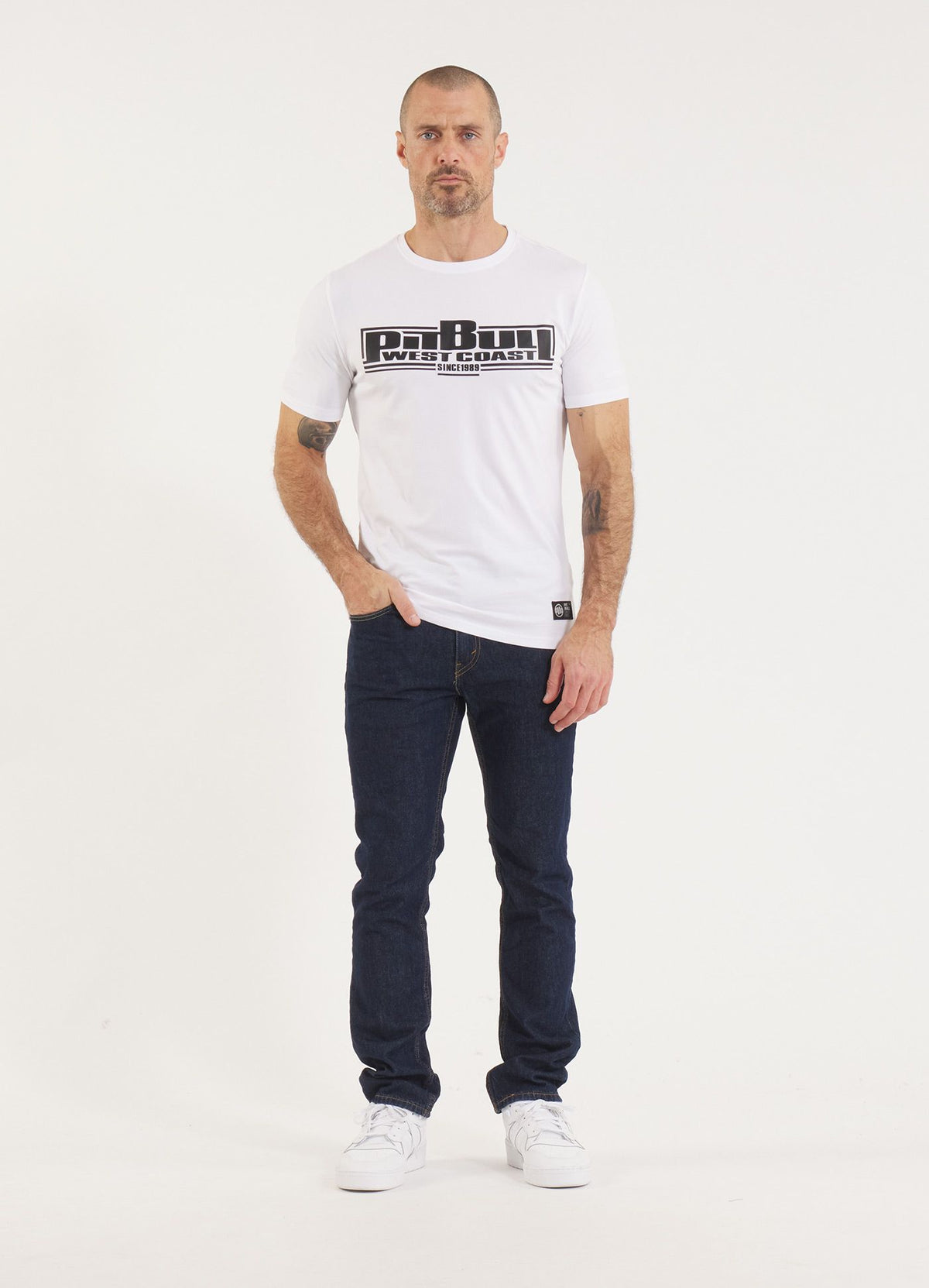 Men&#39;s T-Shirt Slim Fit Classic Boxing - White