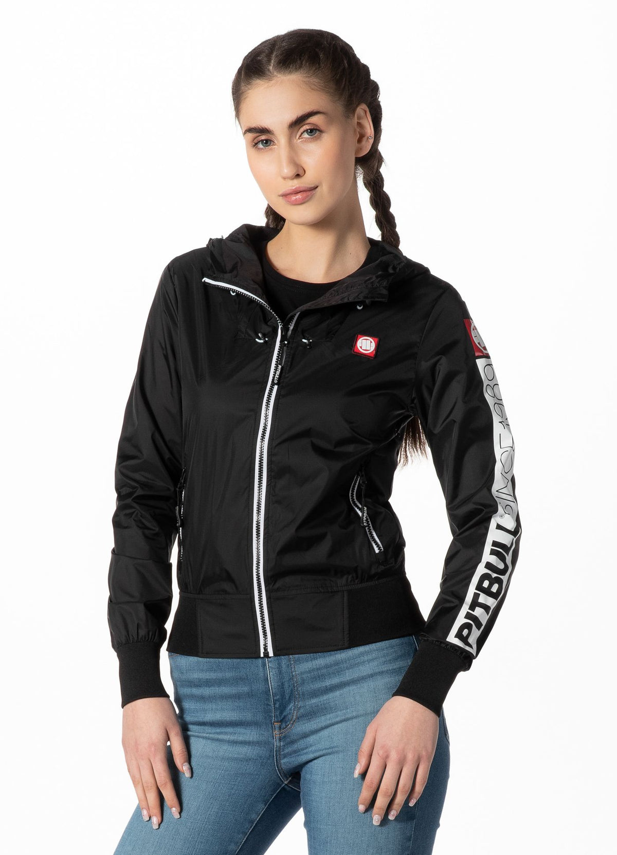 Women&#39;s transitional hooded jacket Aaricia Sleeve Logo