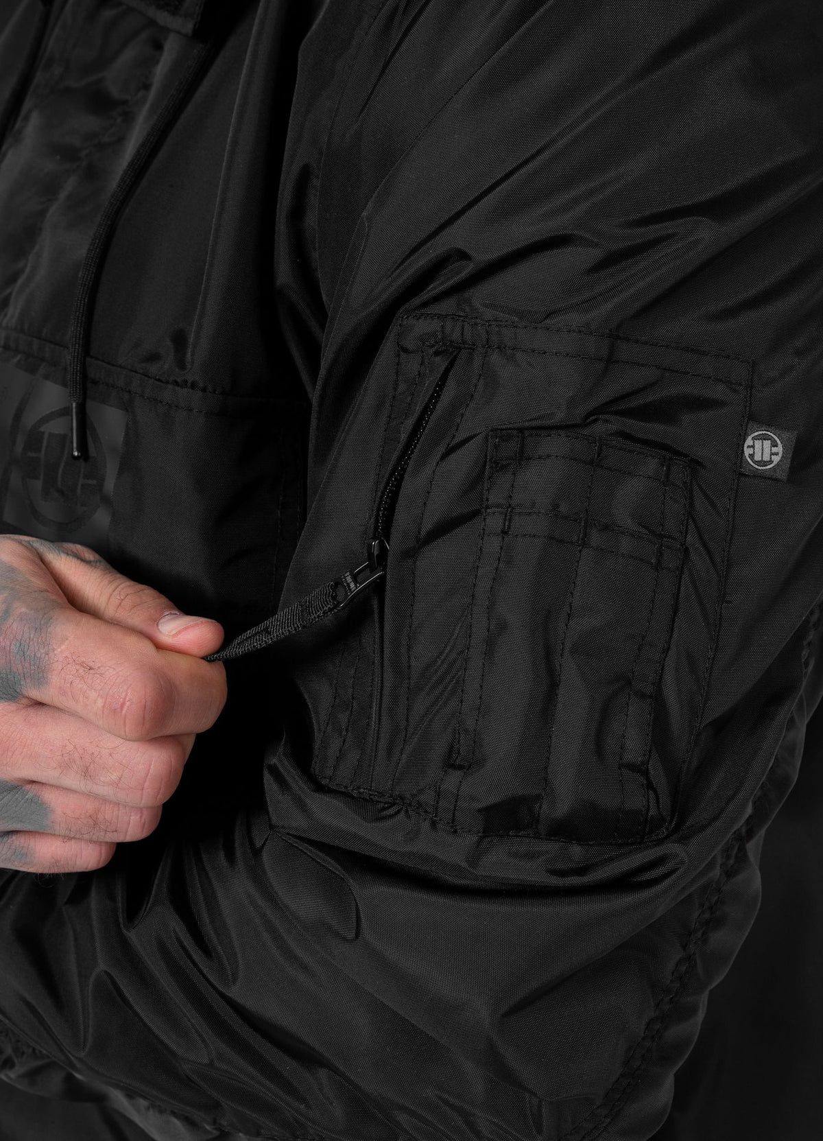 Men&#39;s Kangaroo hooded jacket Loring - Black